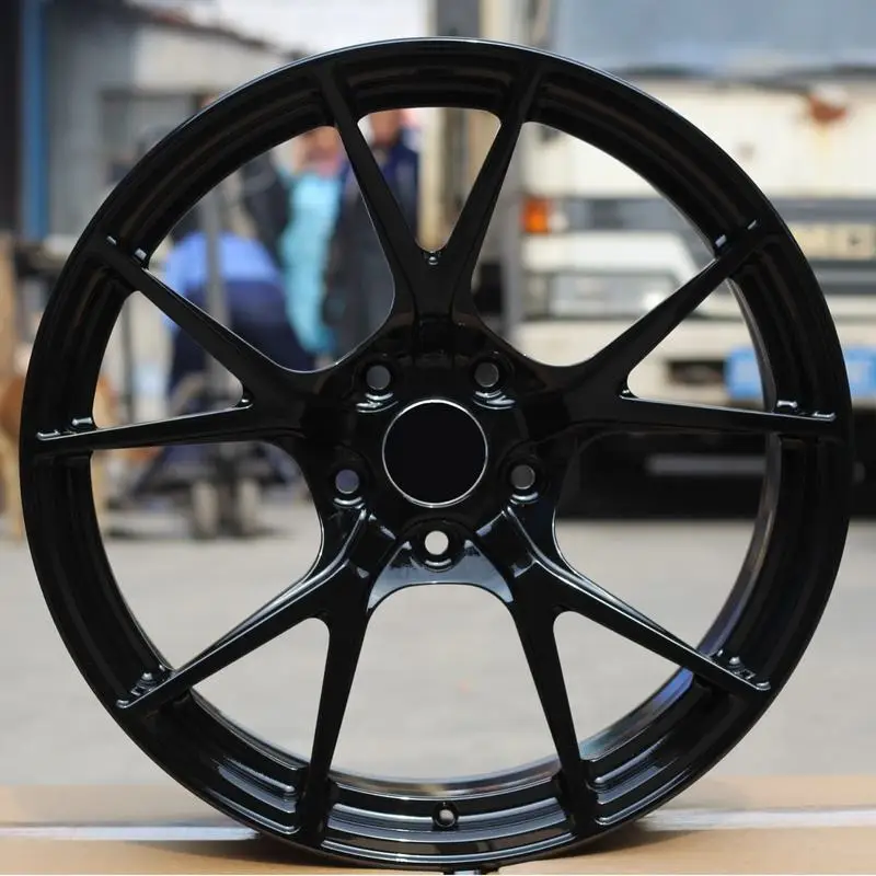 Ningbo Factory Forged 6061 Alloy Wheel Hub 18'' 6-Hole Gloss Black Split 5-Spoke Custom 15-26 Inch Universal Fitment