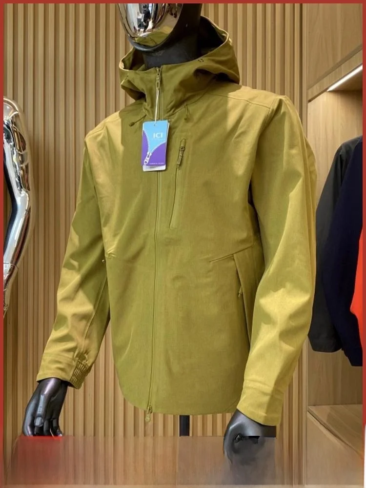 

Lightweight Outdoor Full Prure Glue Men's Jaet Hooded Waterproof Soft ell Jaet Autumn Spring Seasonal Faion