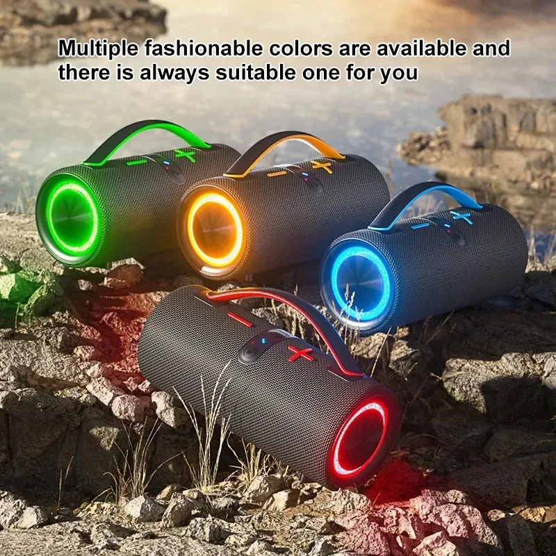 Outdoor Subwoofer Portable Wireless Bluetooth Speaker RGB Lights Waterproof Fabric Home Theater Party Use Audio Sound Box TWS