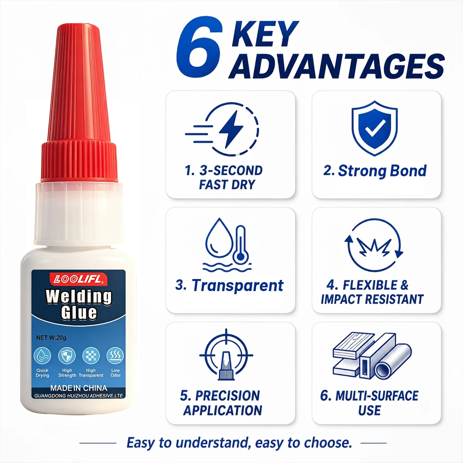 Multi Purpose High Strength Oily Welding Super Glue Strong Fast Drying Instant Adhesive Suitable Metal Glass Wood Bonding Repair - view 2