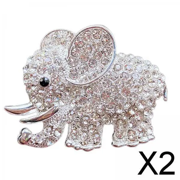 2xCar Aromatherapy Vent Clip Elephant Rhinestone Air Conditioner Vent Diffuser