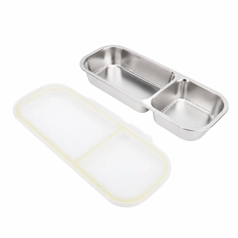 Reusable Leakproof 304 Stainless Steel Lunch Box Wet Dry Portable Meal Prep Container Food Storage Home Use