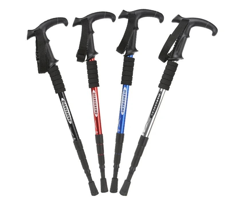 Ultralight Carbon Fiber Trekking Poles, 4-Section Folding Hiking Stick, Portable Telescopic Walking Pole for Camping & Climbing
