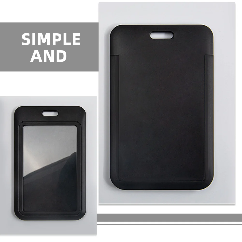 10Pcs Vertical Badge Holder Clear Hard Plastic Id Case Protector for Work Conference Event Employee Student Visitor
