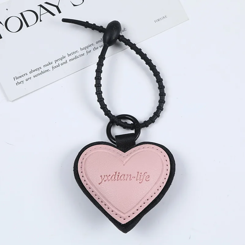 Double Color Heart Shaped Leather Keychain for Women Fashion Personalized Keychain Bag Car Key Decoration Lovers Gift Jewelry