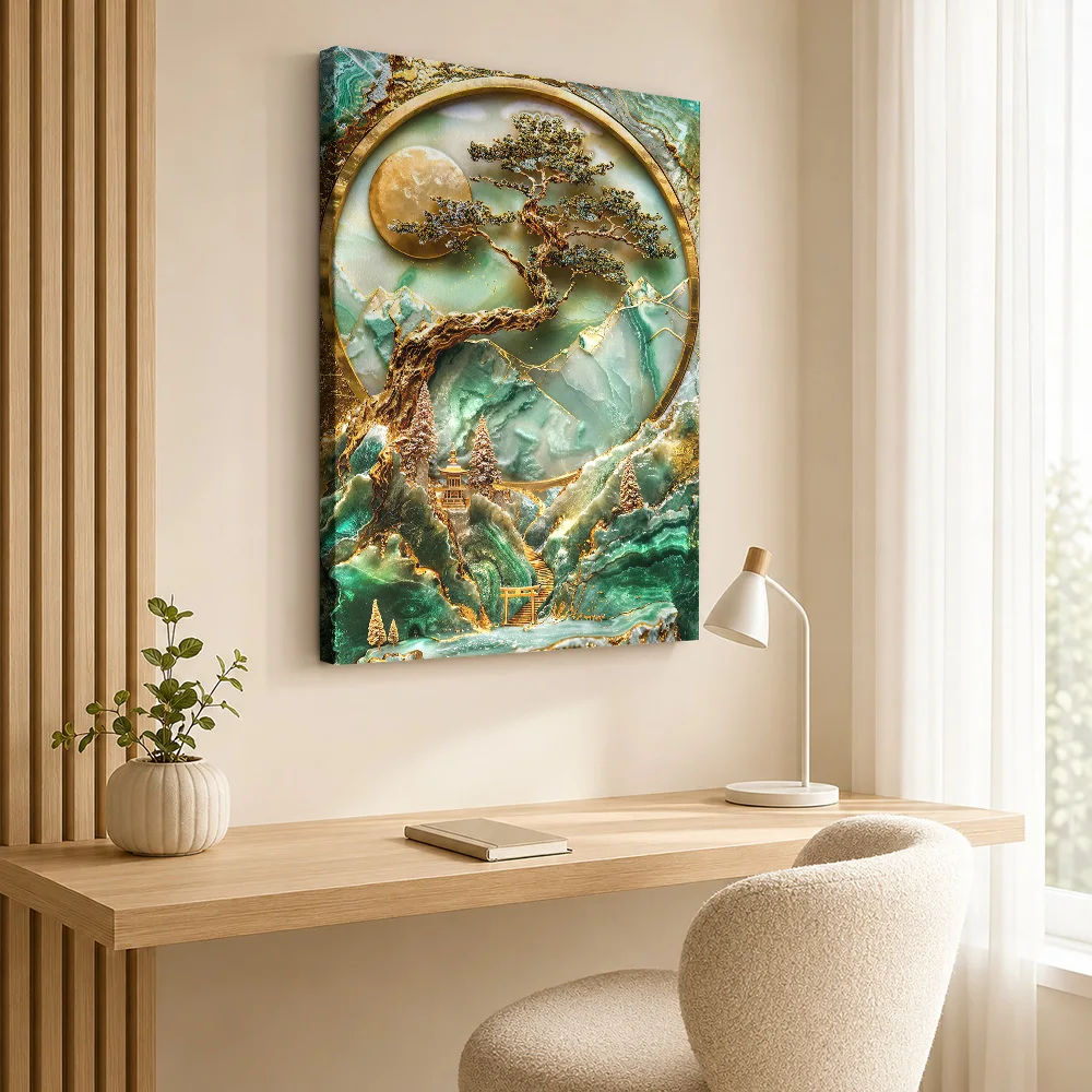 Inari's Sacred Grove Kintsugi Art Framed Canvas Print Poster Customized Japanese Inspired Wall Paintings Decoration for Office