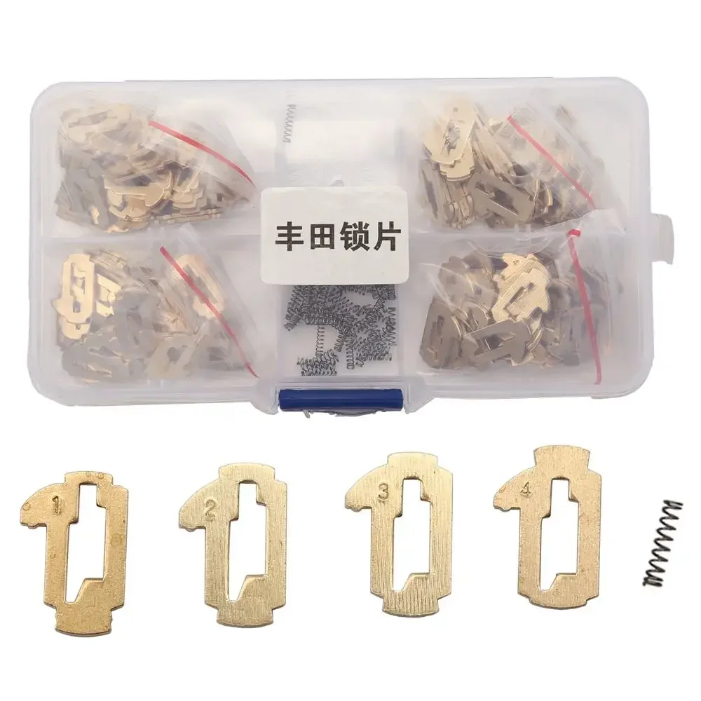 TOY43 Car Lock Plate Reed Brass Keying Tumbler Kit for 1992-2019 Toyota 8 Cut Ignition Lock Wafer Set (200pcs/box)