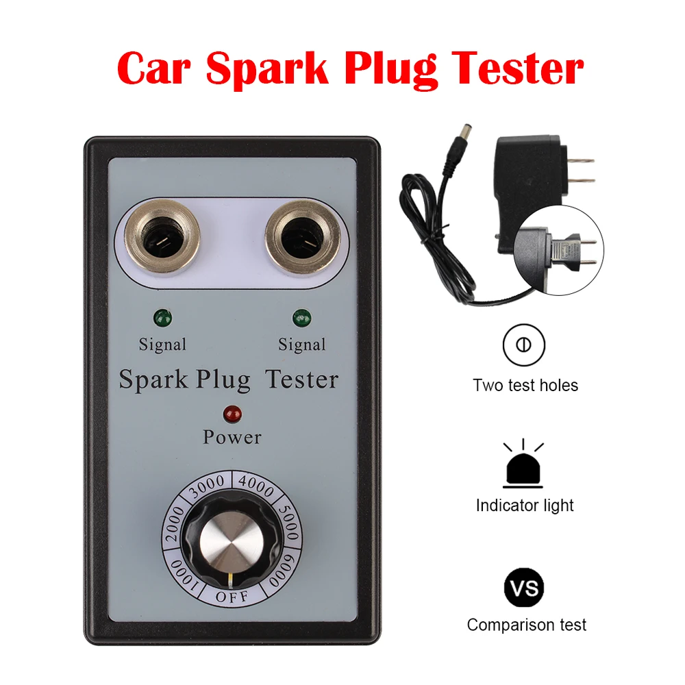 

Car Spark Plug Tester Ignition Automotive Diagnostic Tool Double Hole Analyzer Coil Detector for 12V Gasoline Vehicle Petrol Car