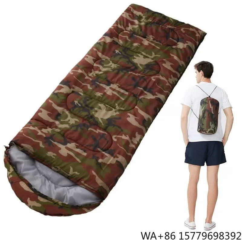 Poly-Cotton Filling 210cm Length Cap Style Lid Keeps You Warm Protects Dirt Portable Outdoor Camping Hiking Nap-Use Sleeping Bag