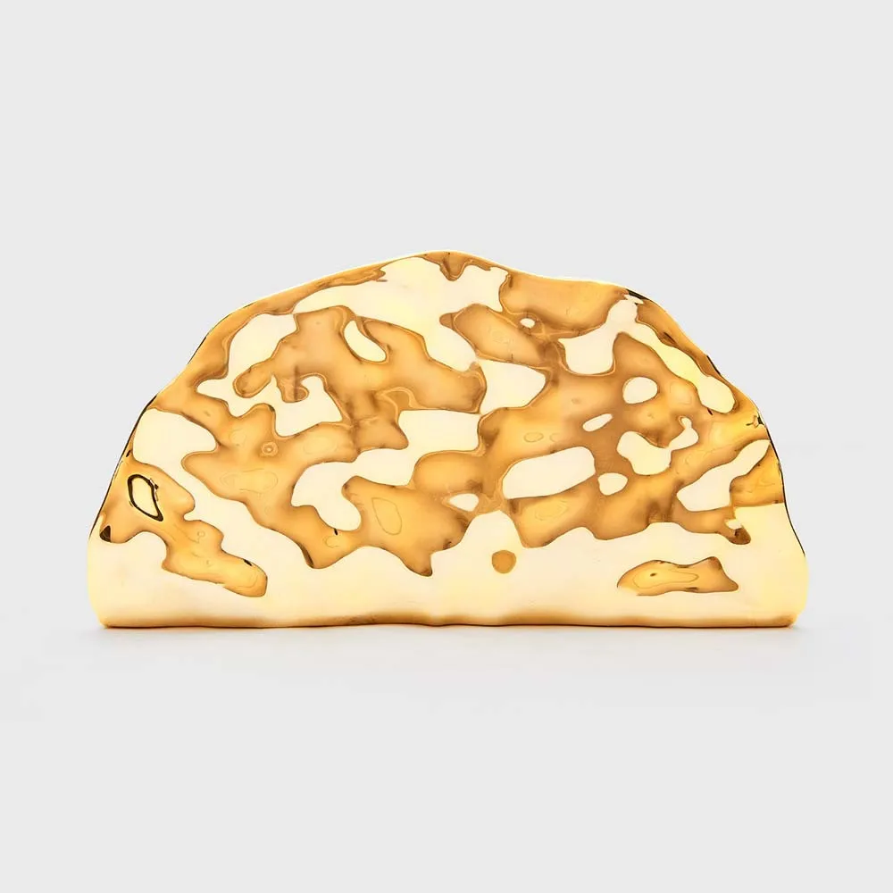 

New Acrylic Shell Shape Clutch Bag Gold Women Evening Party Cute Metal Shiny Purse Handbag Wholesale Clutch Bag