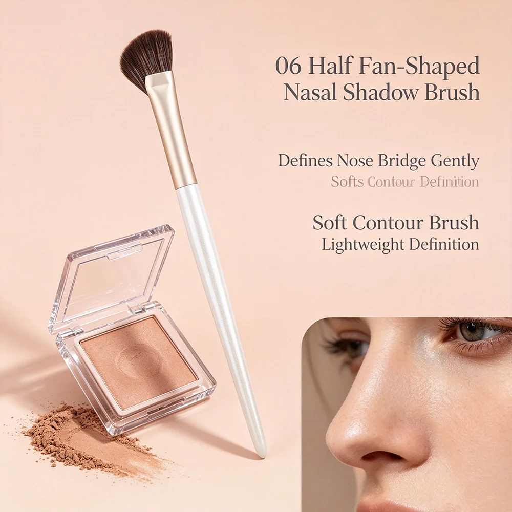 Half Fan-shaped Nasal Shadow Brush Sickle Slanted Head Makeup Brush High Gloss Nasal Shadow Brush Shadow Nose Makeup Tools