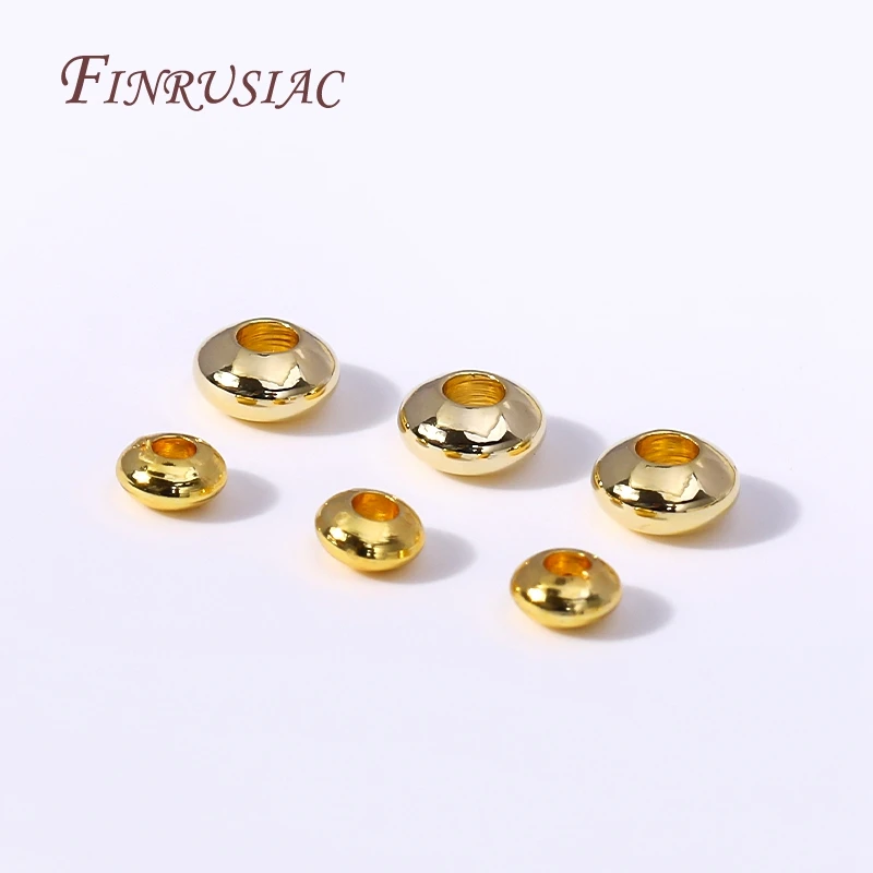 2 Sizes 18K Gold Plated Round Abacus Spacer Beads Bracelet Saucer Beads DIY Jewelry Making Supplies Findings Accessories