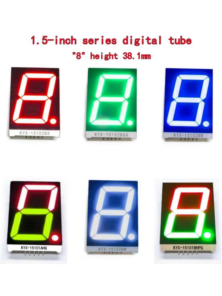 10 sztuk, cyfrowy wyświetlacz o wymiarach 1,5 cala (30,6 mm x 44 mm), cyfrowy ekran, wysokość cyfry „8” wynosi 38,1 mm, 7-segmentowy cyfrowy wyświetlacz, seria 15102, model 15101. — zdjęcie produktu 7