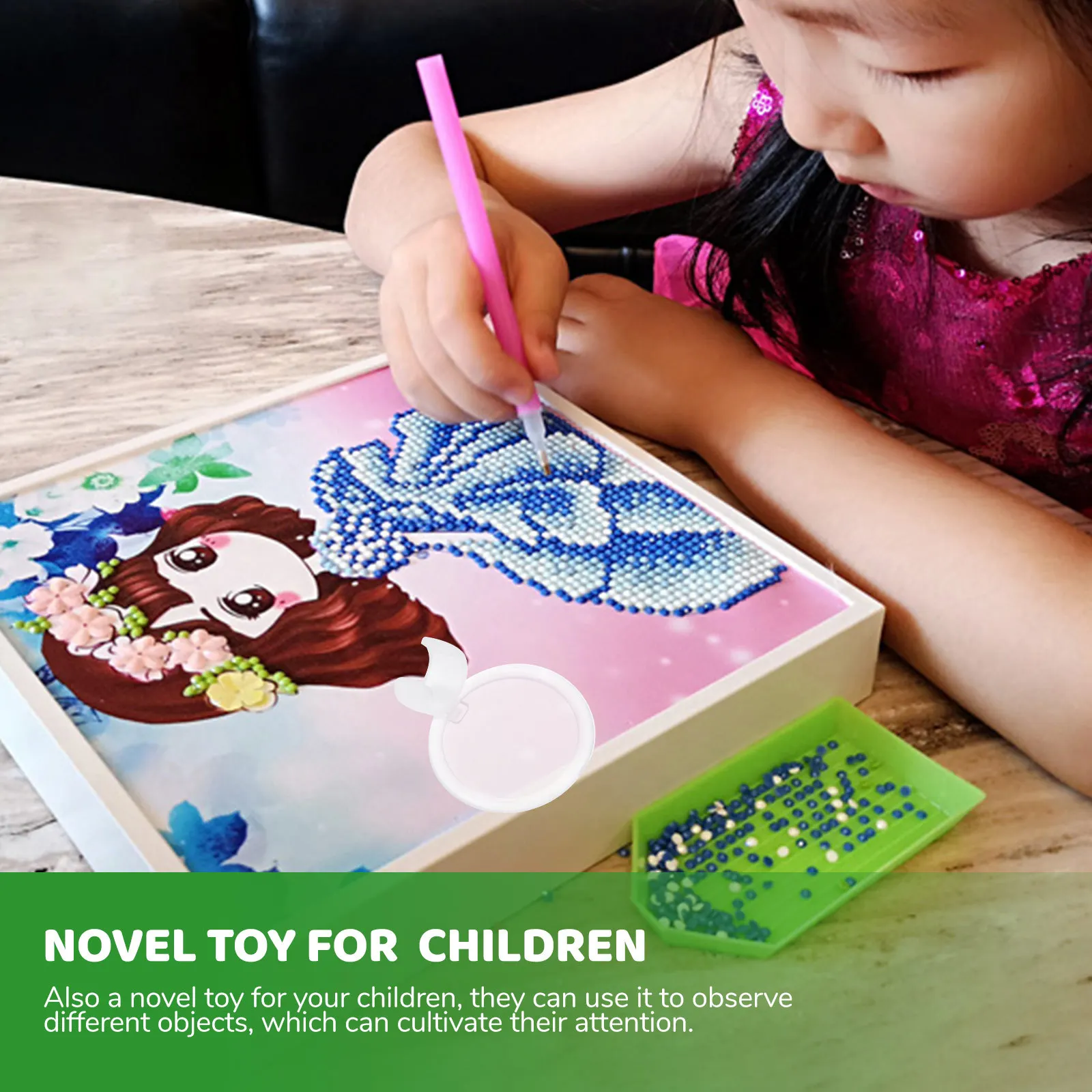 

5Pcs Point Drill Pen Holder with Magnifier Premium Acrylic Diamond Art Accessories High-Definition Magnifying Lens for DIY