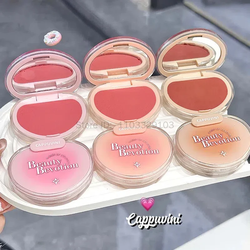 Gradual Soft Mist Pink Blush Cream Mousse Blush Palette Apricot Cheek Tint Blusher Matte Peach Rouge Face Contour Shadow Makeup