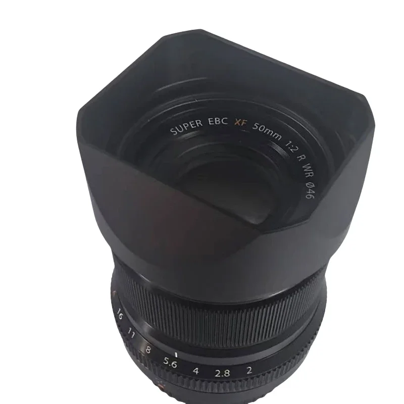 Design for Fujifilm XF 50mm F2‌ Metal Bayonet Square  Lens Hood  Lens Shade With Metal Cap