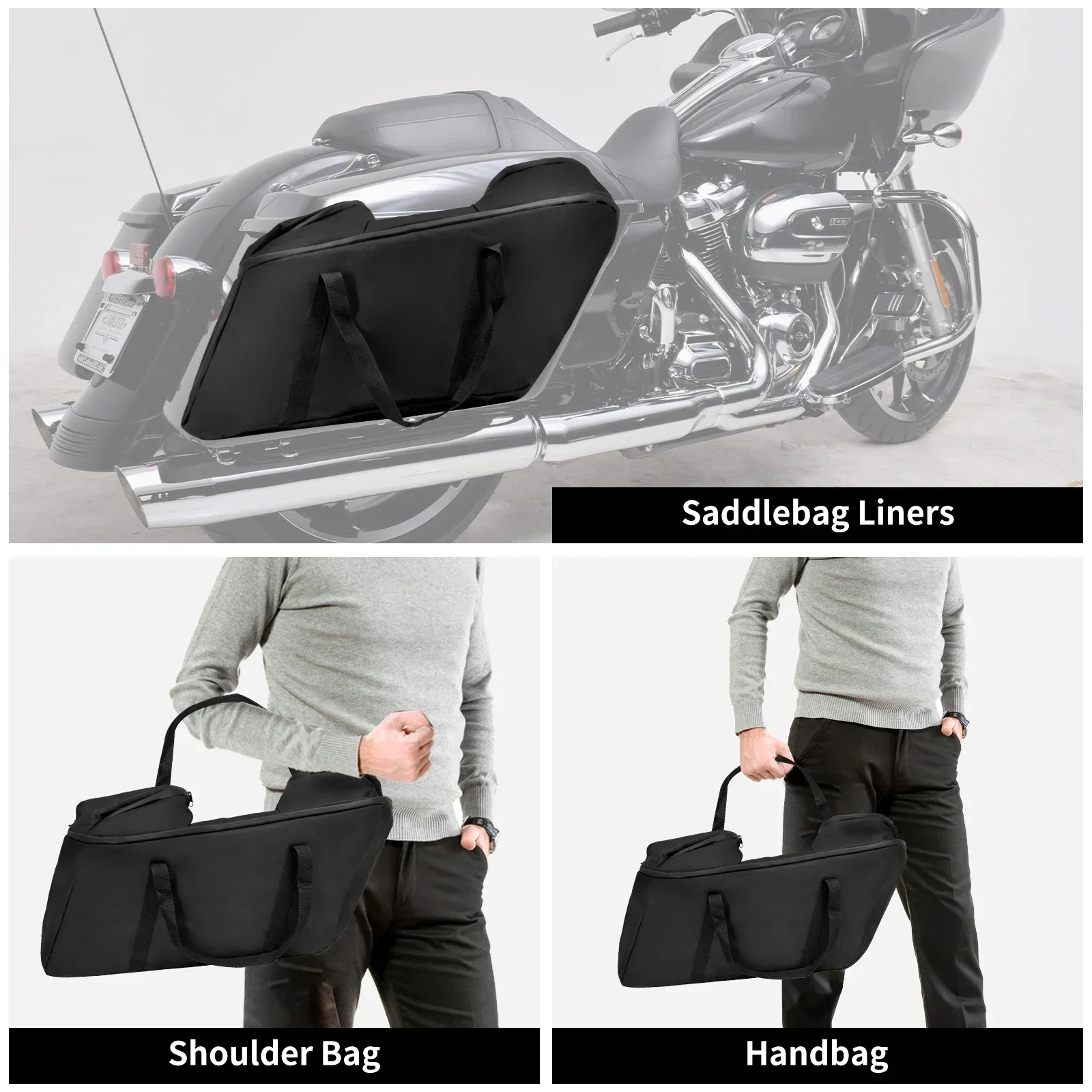 Motorcycle Tool Side Bags Luggage Tour Pack Saddlebag Waterproof For Harley Touring Road Electra Street Glide FLTR FLHT 1993-UP