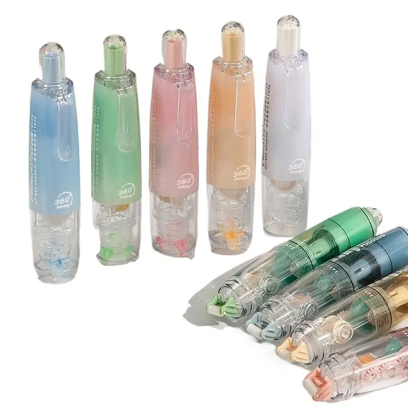 360 °   تدوير النقاط الغراء الأسطوانة مزدوجة الوجهين الشريط القلم 5 متر إعادة الملء لاصق لسكرابوكينغ Crafts بها بنفسك الحرف اللوازم المكتبية المدرسية