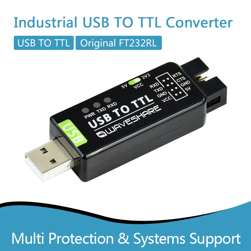 

Промышленный преобразователь USB в TTL, оригинальный FT232RL, защита от нескольких систем и поддержка