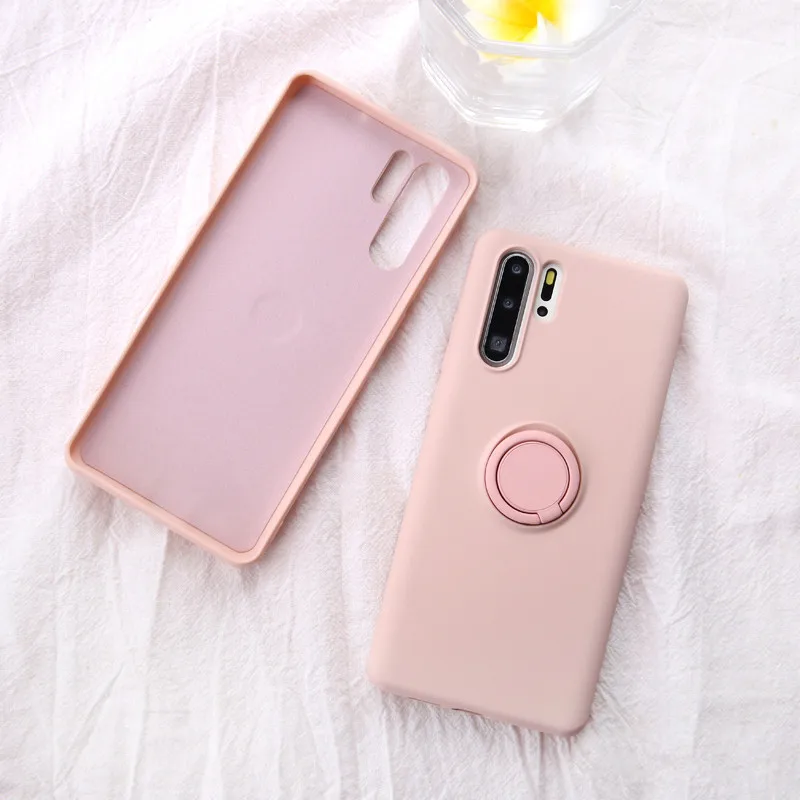

Car Magnetic Ring Holder Silicone Case For Huawei P20 P30 P40 Pro Mate 20 Honor 20 Pro X8 Stand Finger Bracket Cover Case L05