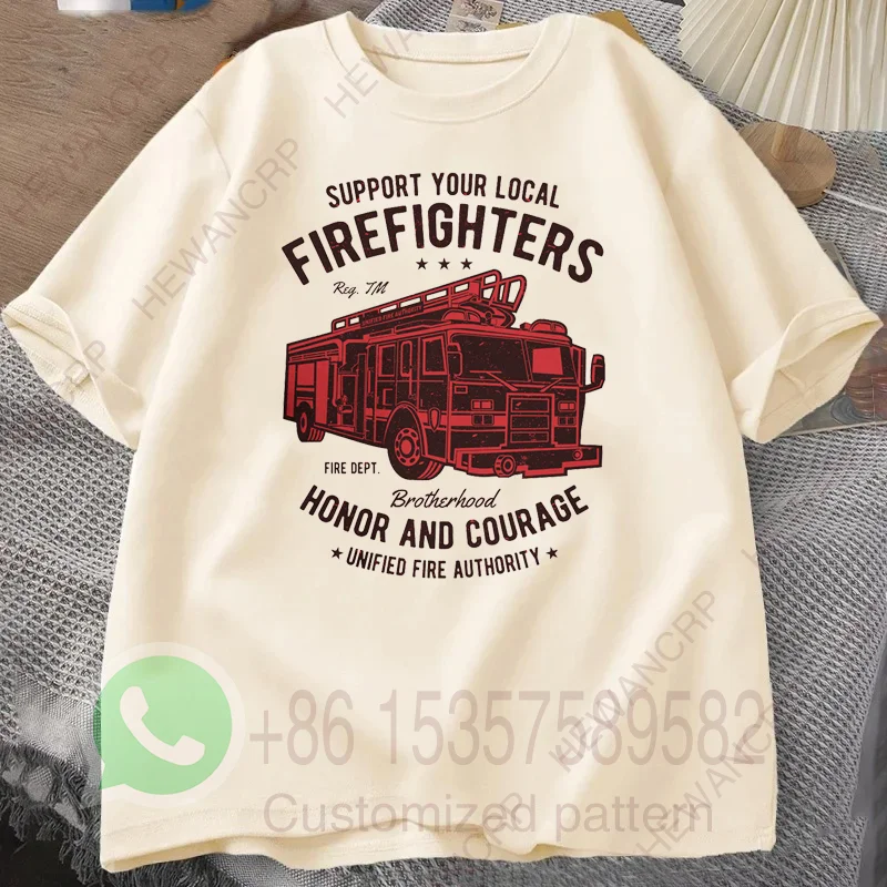 رجال الاطفاء قسم الإطفاء سيارة مطافئ تي شيرت رجالي رياضية الصيف ملابس رياضية كاجوال جولة الرقبة قصيرة الأكمام القطن السترة #5