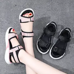 Womens Flat Sandal Plus Size Women Casual Sandals Summer Platform Shoes Flat Sandalen Dames Schoenen Black Pink Woman Shoes