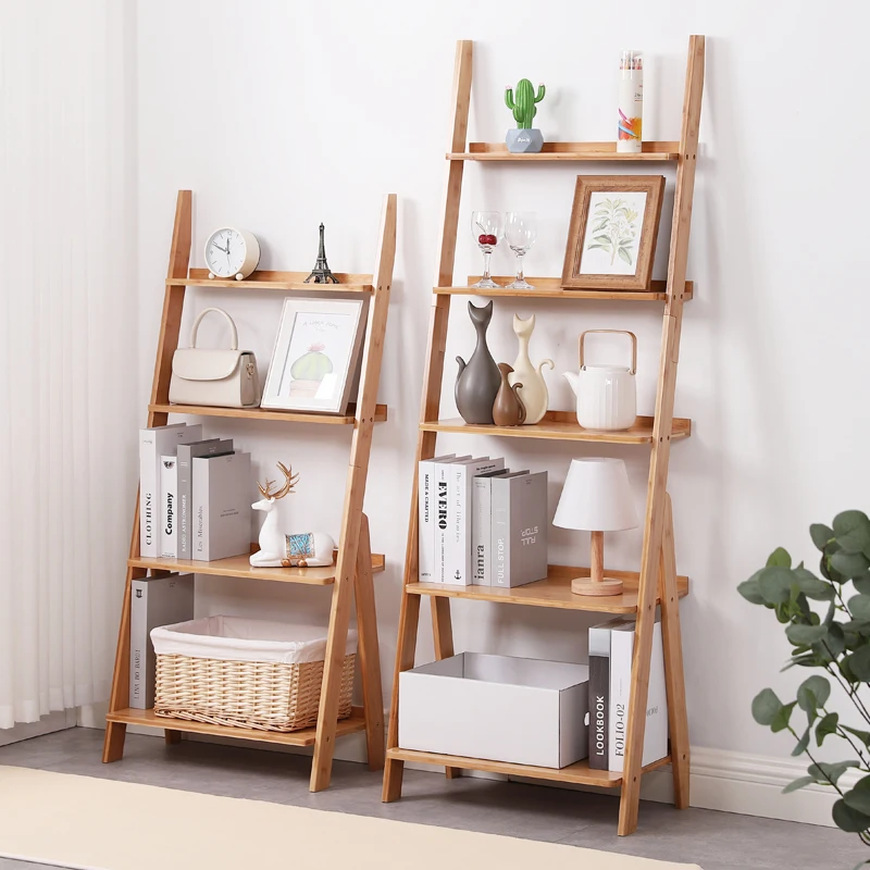 Bookshelf Floor to ceiling trapezoidal shelf Wall locker