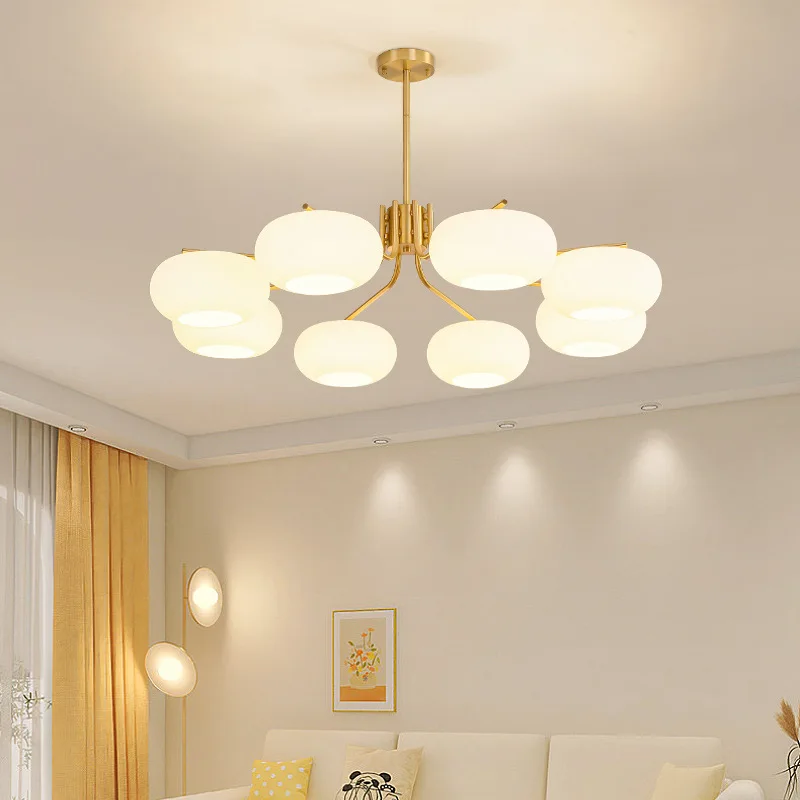 크림색 중세 감색 전동 구리 거실 샹들리에 새 제품