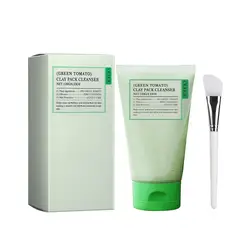 Groene Tomatenklei Masker, Volledig Groene Tomatenklei Masker Reiniger, Groene Thee Exfoliërende Gel Reiniger Voedende Reiniger Gezichtsverzorging