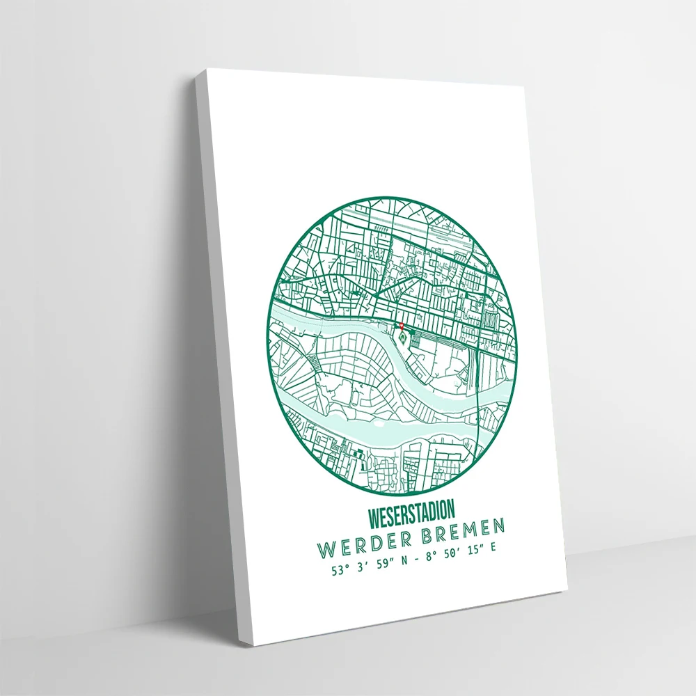 Werder Bremen Stadium Printing Poster Customizable Pictures Wall Art Canvas Painting Gift for Interior Decoration Room Wand Deko