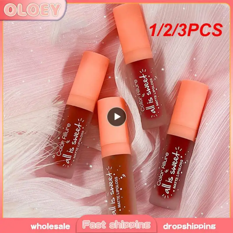 

1/2/3PCS Lasting Lip Glaze Fit Lip Precise Smearing Student Party Lip Glaze Non-stick Cup Plain Lip Mud Lip Gloss