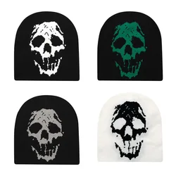 Halloween Funny Skull Print Y2K Winter Warm Knitted Hat Skullies Beanies Men Women Beanie Cargo Cap Kanye Unisex Outdoor Gorras