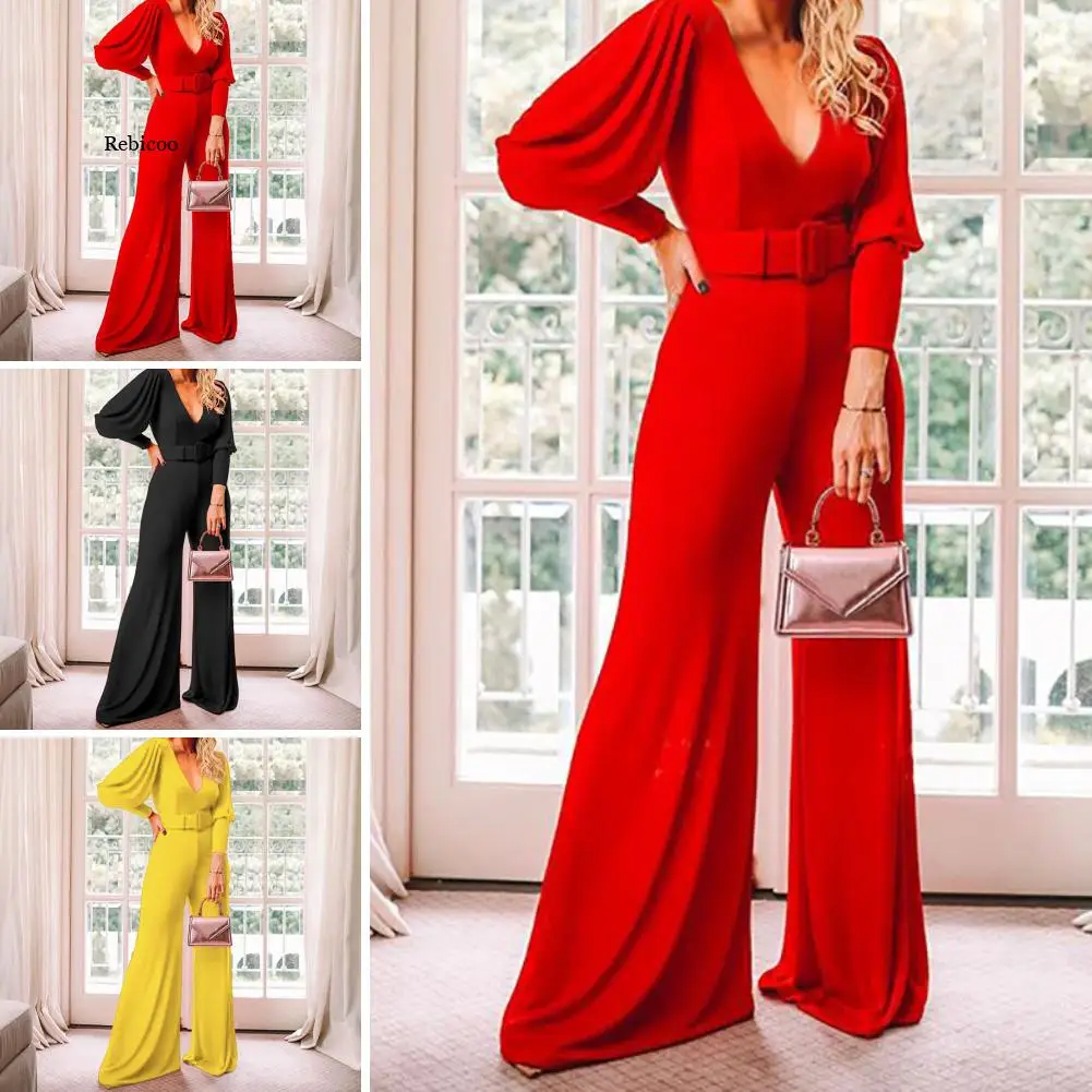 

jumpsuit Women Sexy Deep V Neck jump suit High Waist Jumpsuit Casual Pants Clubwear Outfit jumpsuit women 2022