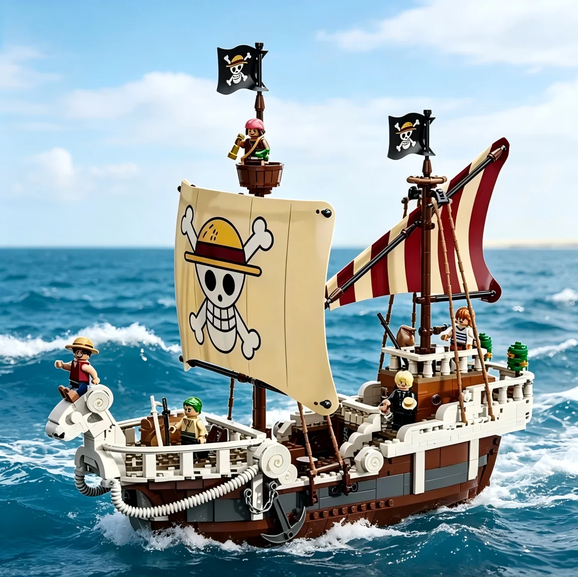 Disney 75639 1376PCS Ensemble de blocs de construction Bateau pirate Aventure Joyeuse, Modèle d'assemblage créatif, Cadeaux de Noël, Ornement de bureau