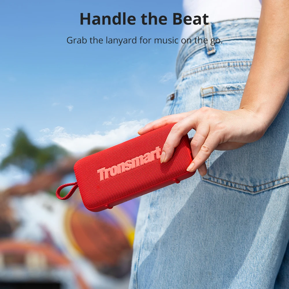 مكبر صوت Tronsmart Trip 2 سماعات بلوتوث لاسلكية مع جهير محسن، مقاوم للماء IPX7، وقت تشغيل 20 ساعة، للتخييم، في الهواء الطلق
