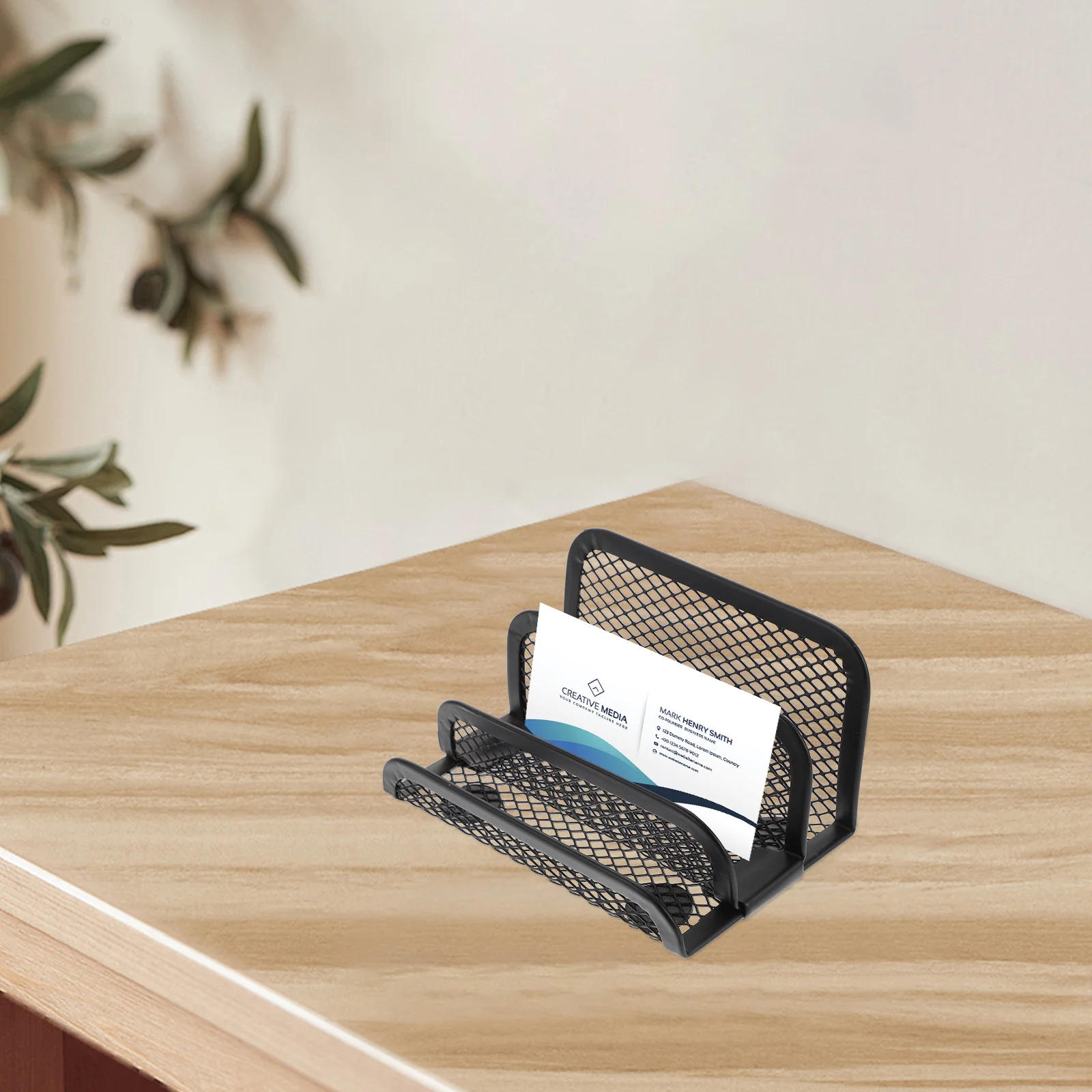 2 قطعة حامل بطاقة الأعمال سعة كبيرة المدمجة المعدنية اسم بطاقة حامل مكتب عمل عرض منظم رف بطاقات الاسم الوقوف #4