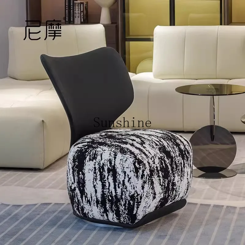 Wabi Sabi Wind Living Room Sofa Single Chair Bedroom Balcony Ink Painting Rotating Backrest Leisure