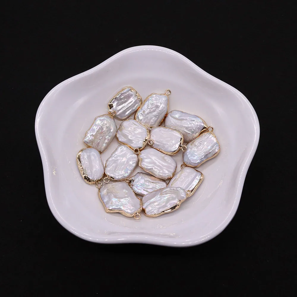 

Large Square Natural Freshwater Pearl Pendants Elegant Baroque Pearls Charms for DIY Jewelry Making Necklace Earring Accessories