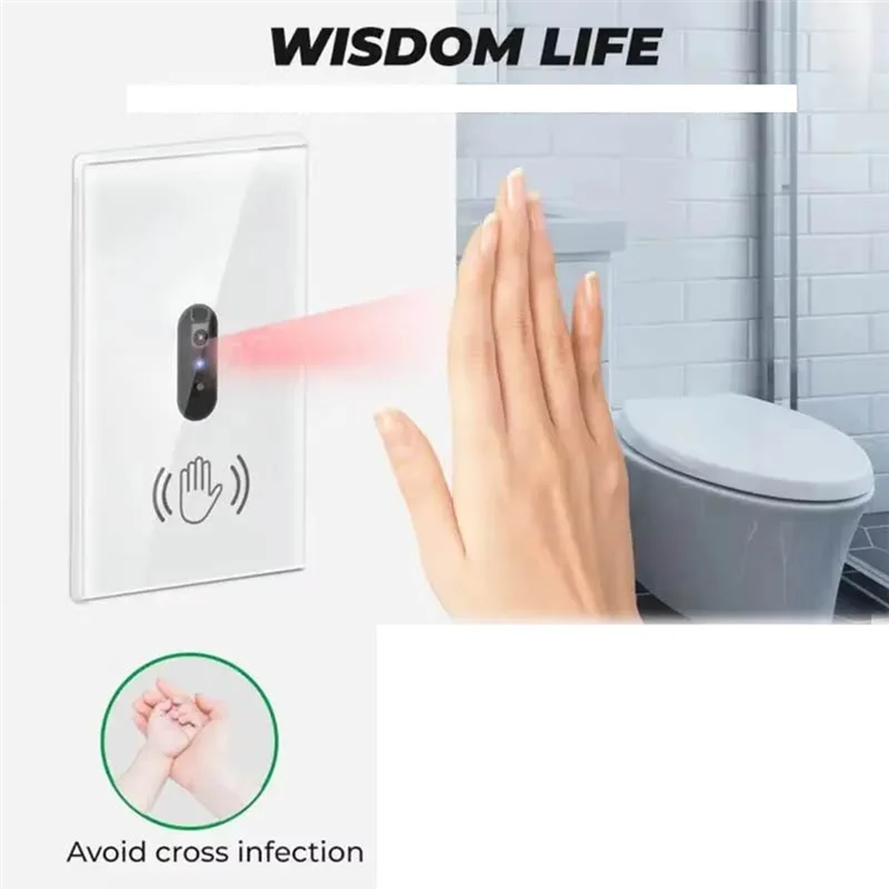 

Y23A-Инфракрасный настенный умный выключатель света ИК-датчик Не требуется сенсорный AC110-240V Европейский стеклянный экран Панельный переключатель Электрическая вилка европейского стандарта