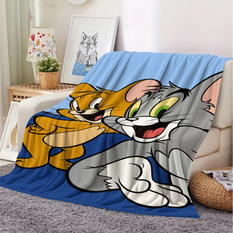 

Одеяло с принтом Тома и Джерри, многофункциональные фланелевые пледы, детский подарок, подходит для дома, отдыха, офиса, путешествий на открытом воздухе