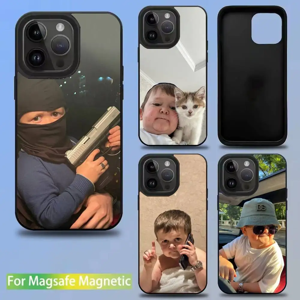 

Funny H-Hasbulla Gun Phone Case For iPhone 16,15,14,13,12,11,Pro,Max,Plus,Mini,SE New Magsafe Magnetic Wireless Charging