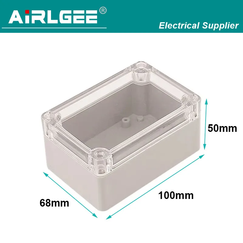 100 x 68 x 50mm(LxWxH) Transparent Cover Waterproof Junction Box ABS Plastic Outdoor Electrical Seal Case DIY Electronic project