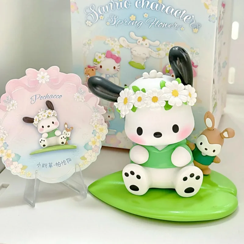 Новая подлинная серия персонажей Hello-Kitty, весенний цветок, слепая коробка, кавайная аниме-фигурка, модель, загадочная коробка, Куроми, мультяшная декоративная игрушка