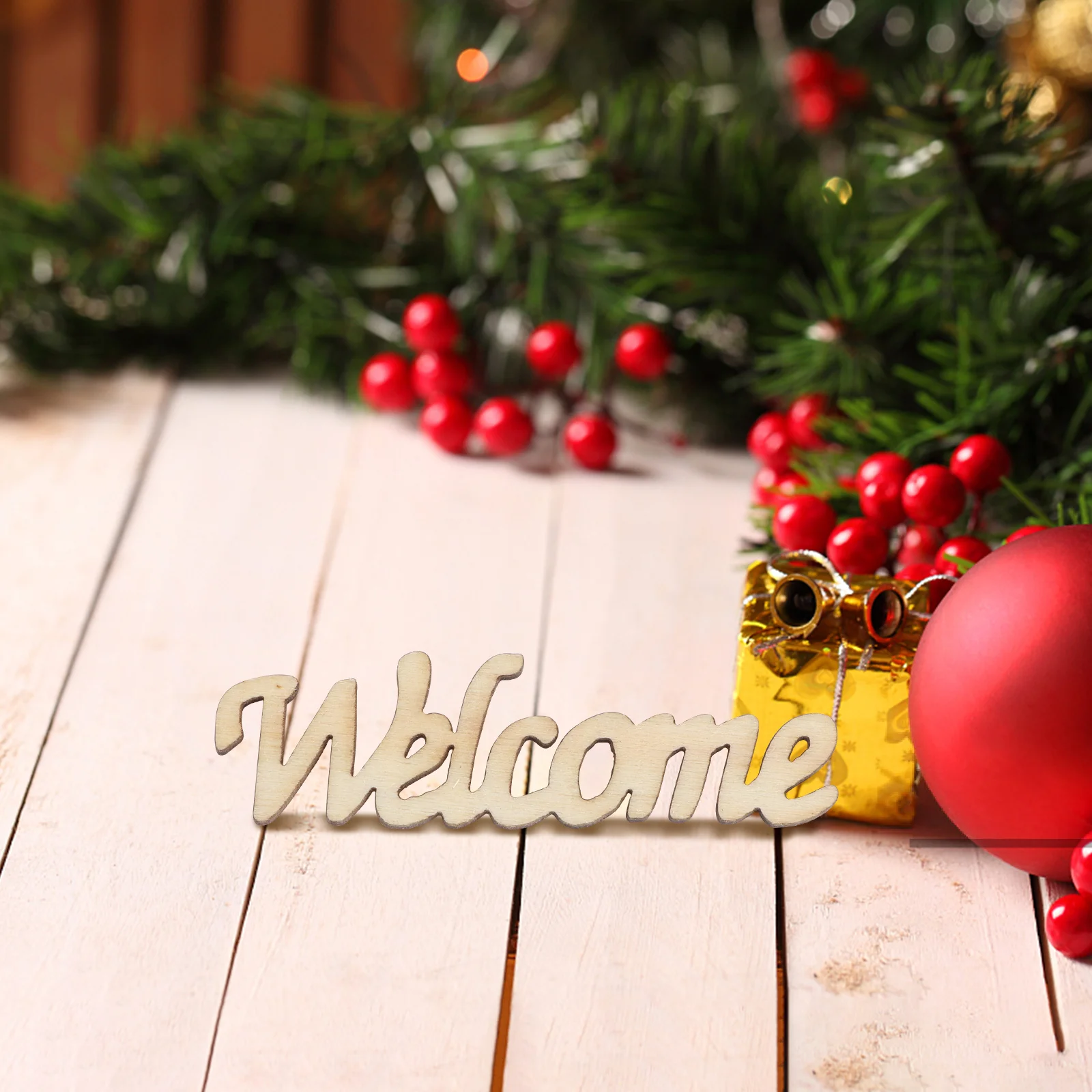 

15pcs Welcome Wooden Decor Hollow Wall Hanging For Wedding Party Home Backdrop Wood Piece Prop Handicraft Sewing Accessory