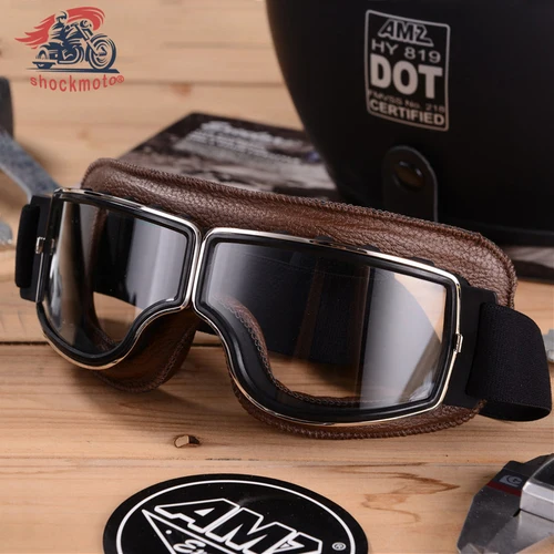 Gafas universales Vintage para motocicleta, gafas de cuero para Moto, Scooter, motociclista, gafas para casco Steampunk, gafas a prueba de polvo