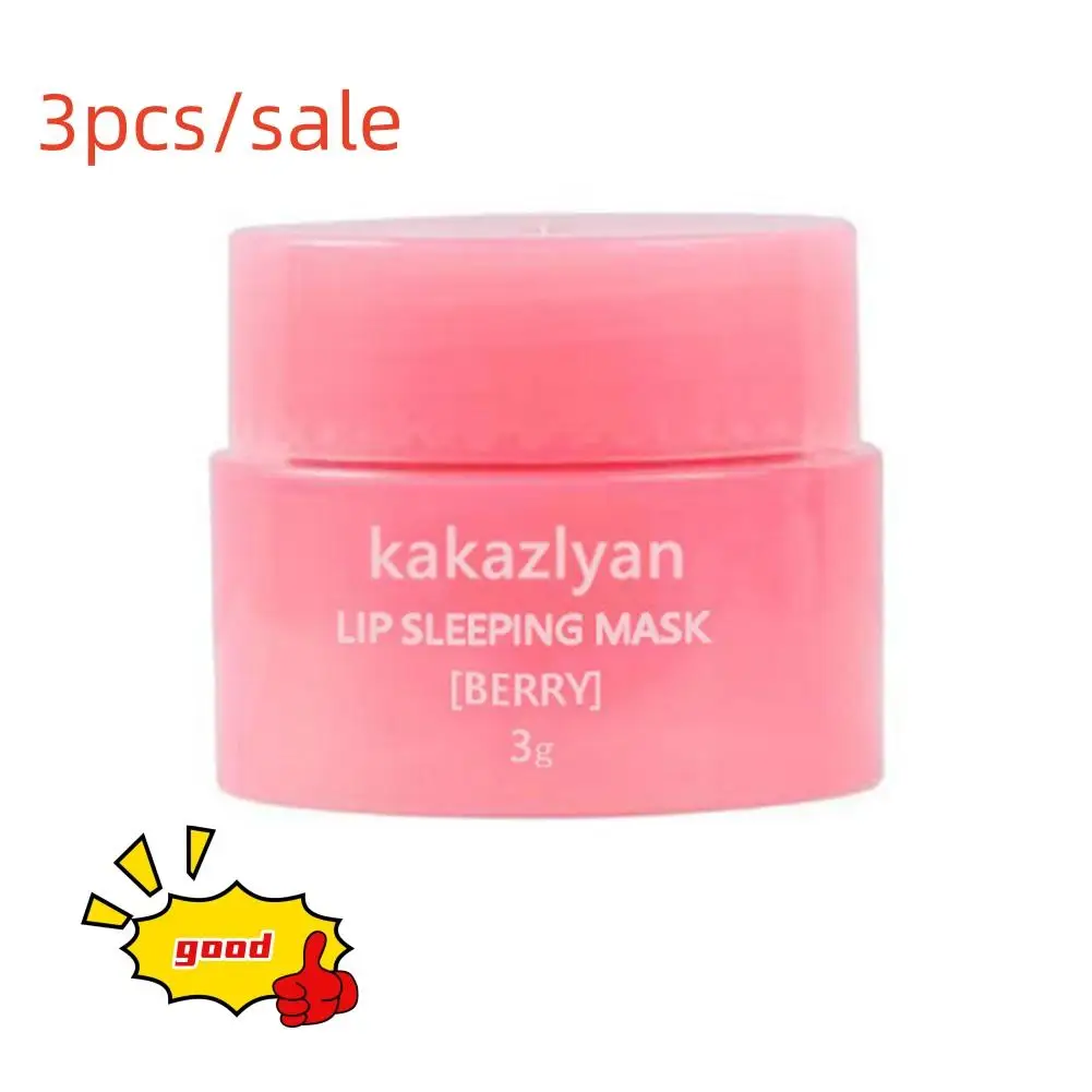 

3PCS/sale Women Lip Mask Night Sleep Maintenance Moisturizing Lip Gloss Bleach Cream Nourishing Lip Care Lip Balm