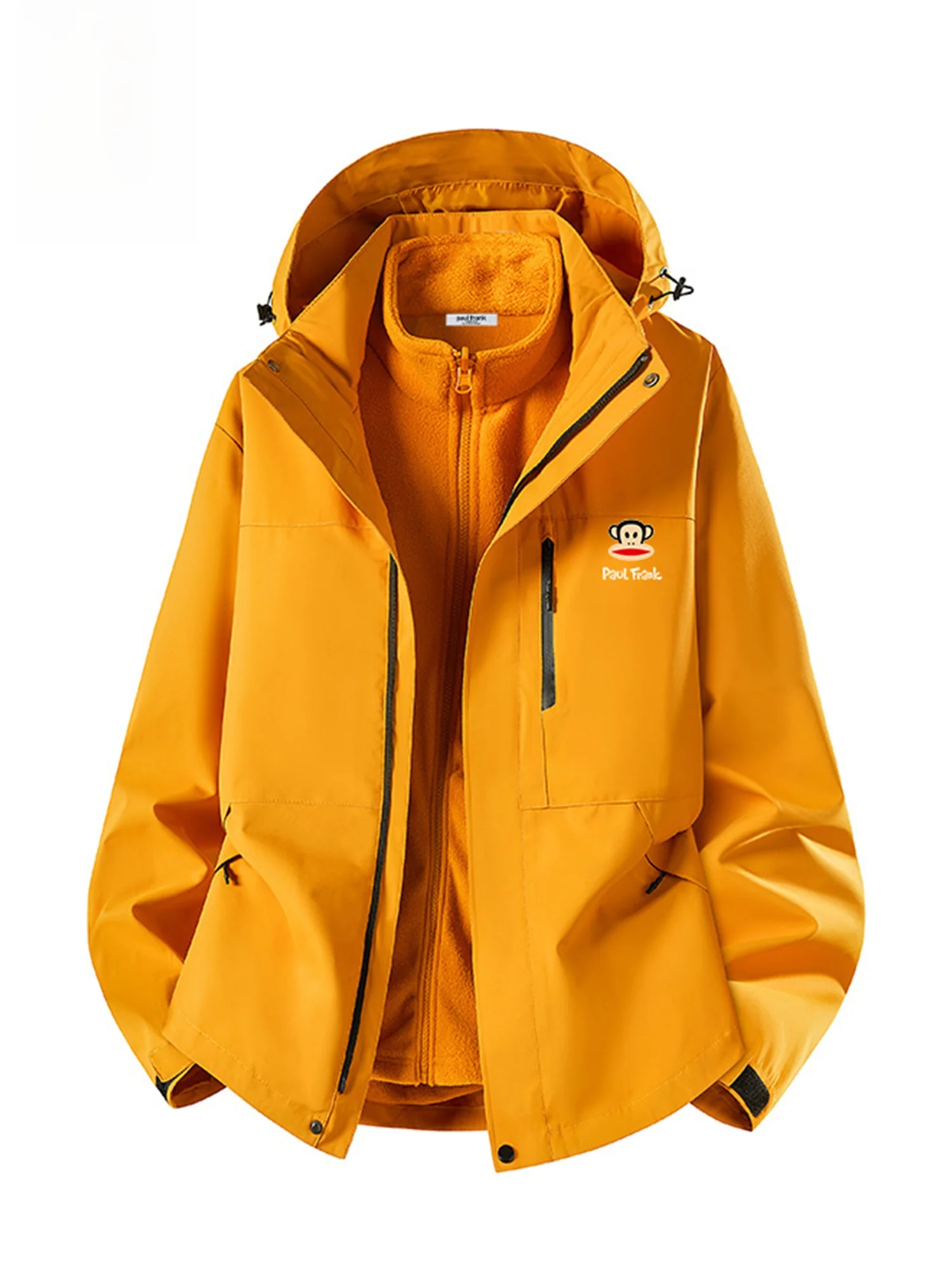 

Loose PaulFrank Monkey Hooded Workwear Jaet Men's Outdoor Casual Faion Spring Polyester Fiber Long Sve Zipper Closure