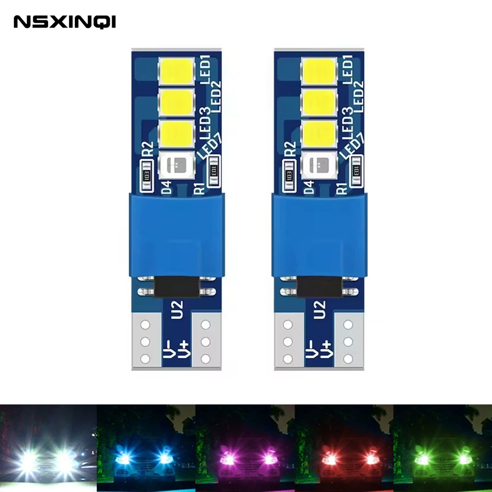 2pcs Dynamic T10, Car Reading Light, Trunk Led Width Indicator Light, Modified Indoor Light Double Tip Car Lighting New T10 Bulb