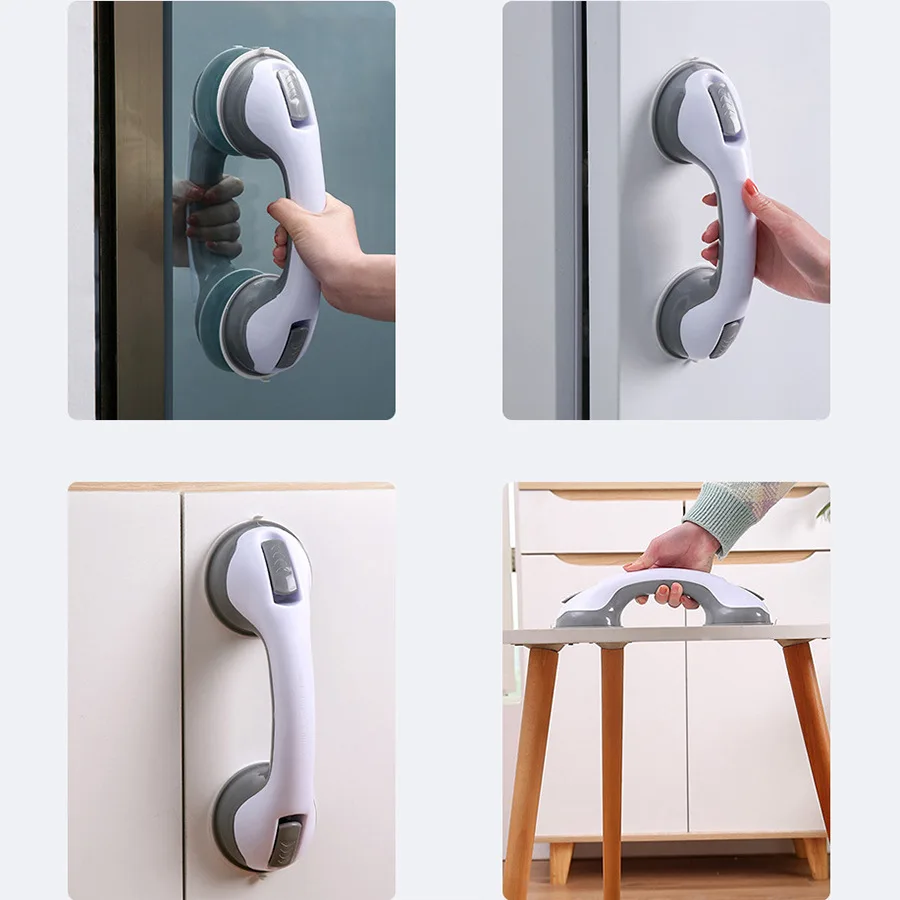 Shower Handle Safety Helping Handle Anti Slip Support Toilet Bathroom Grab Bar Handle Vacuum Sucker Suction Cup Handrail