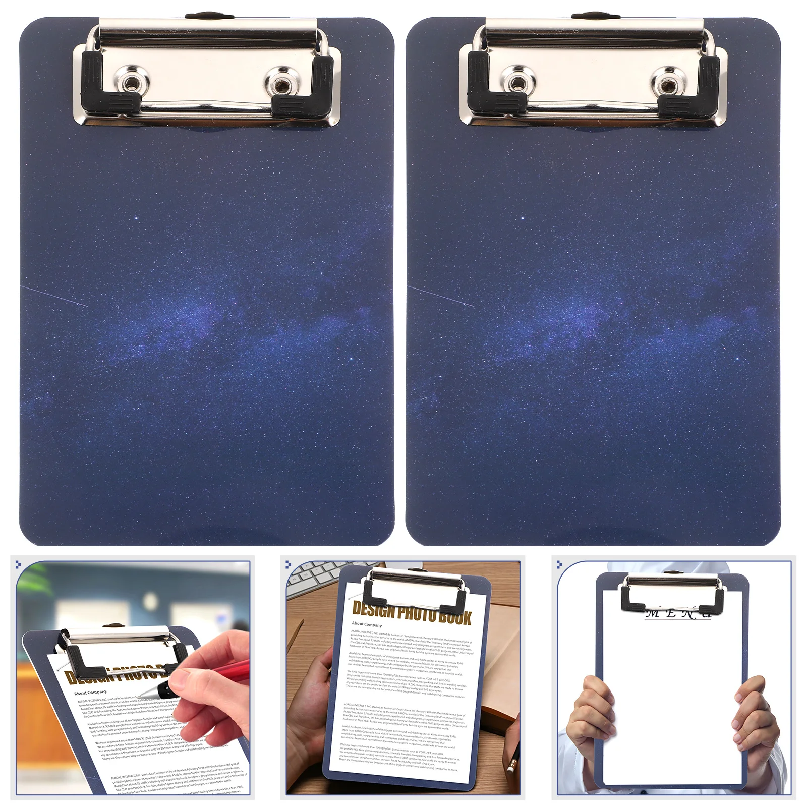 

2Pcs Sky Writing Pad Clipboard Document ganizer Recording Board Menu Holder Conference Paper Base Writing Supplies Office School